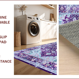 Ultra Soft Area Rug, Non Slip, Stain Resistant, Washable Area Rugs for Living Room, Bedroom, Whimsical Violet Ogee Pattern(Purple)