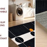 Ultra Soft Area Rug, Non Slip, Stain Resistant, Washable Area Rugs for Living Room, Bedroom, Sleek Earthy Ogee Motif(Black)
