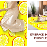 Ultra Soft Area Rug, Non Slip, Stain Resistant, Washable Area Rugs for Living Room, Bedroom, Charming Fruit-Inspired Motif(Yellow)