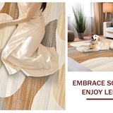 Ultra Soft Area Rug, Non Slip, Stain Resistant, Washable Area Rugs for Living Room, Bedroom, Serene Monochrome Artistic Flair(Beige)