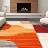 Ultra Soft Area Rug, Non Slip, Stain Resistant, Washable Area Rugs for Living Room, Bedroom, Luxurious Contemporary Geometric Motif(Red)