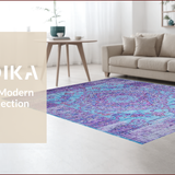 Ultra Soft Area Rug, Non Slip, Stain Resistant, Washable Area Rugs for Living Room, Bedroom, Chic Distressed Medallion Aesthetic(Purple)