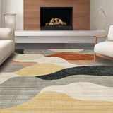 Ultra Soft Area Rug, Non Slip, Stain Resistant, Washable Area Rugs for Living Room, Bedroom, Serene Neutral Tiled Motif(Gray)