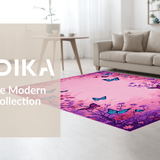 Ultra Soft Area Rug, Non Slip, Stain Resistant, Washable Area Rugs for Living Room, Bedroom, Soft Pastel Butterfly Bliss(Pink)