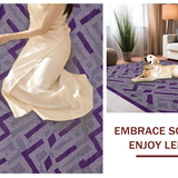 Ultra Soft Area Rug, Non Slip, Stain Resistant, Washable Area Rugs for Living Room, Bedroom, Funky Modern Lattice Arrangement(Purple)