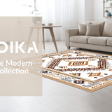 Ultra Soft Area Rug, Non Slip, Stain Resistant, Washable Area Rugs for Living Room, Bedroom, Chic Modern Ethnic Pattern(White)