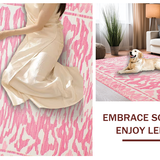 Ultra Soft Area Rug, Non Slip, Stain Resistant, Washable Area Rugs for Living Room, Bedroom, Luxurious Light Pink Graphic Style(Pink)