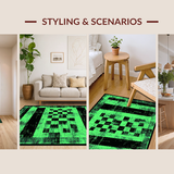 Elegant Geometric Faded Tiled Texture(Green)