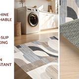 Ultra Soft Area Rug, Non Slip, Stain Resistant, Washable Area Rugs for Living Room, Bedroom, Rustic Warm Tones with Depth(Beige)