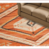 Ultra Soft Area Rug, Non Slip, Stain Resistant, Washable Area Rugs for Living Room, Bedroom, Rustic Orange Geometric Aesthetic(Orange)