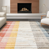 Ultra Soft Area Rug, Non Slip, Stain Resistant, Washable Area Rugs for Living Room, Bedroom, Elegant Soft Pastel Tangle Motif(Yellow)