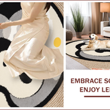 Ultra Soft Area Rug, Non Slip, Stain Resistant, Washable Area Rugs for Living Room, Bedroom, yin yang happy face(Gray) - ODIKA