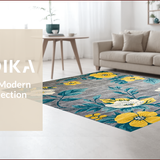 Ultra Soft Area Rug, Non Slip, Stain Resistant, Washable Area Rugs for Living Room, Bedroom, Vibrant Rustic Geometric Arrangement(Gray)