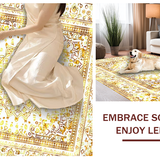 Ultra Soft Area Rug, Non Slip, Stain Resistant, Washable Area Rugs for Living Room, Bedroom, Eclectic Tiled Beauty(Gold)
