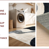 Ultra Soft Area Rug, Non Slip, Stain Resistant, Washable Area Rugs for Living Room, Bedroom, Global-Inspired Ivory Black Living Room Stain-Resistant Rug(Beige)