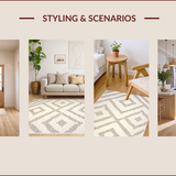 Ultra Soft Area Rug, Non Slip, Stain Resistant, Washable Area Rugs for Living Room, Bedroom, Elegant Striped Transitional Aesthetic(Beige)