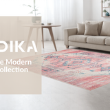 Ultra Soft Area Rug, Non Slip, Stain Resistant, Washable Area Rugs for Living Room, Bedroom, Tribal Floral Pink Aesthetic(Pink)