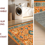 Ultra Soft Area Rug, Non Slip, Stain Resistant, Washable Area Rugs for Living Room, Bedroom, Chic Modern Striped Pattern(Orange)