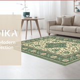 Ultra Soft Area Rug, Non Slip, Stain Resistant, Washable Area Rugs for Living Room, Bedroom, Antique Motif Sage Meditation Space Washable Carpet(Beige)