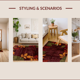 Ultra Soft Area Rug, Non Slip, Stain Resistant, Washable Area Rugs for Living Room, Bedroom, Charming Autumn Color Palette(Maroon)