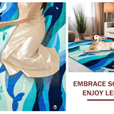 Ultra Soft Area Rug, Non Slip, Stain Resistant, Washable Area Rugs for Living Room, Bedroom, Whimsical Animal Character Pattern(Blue)