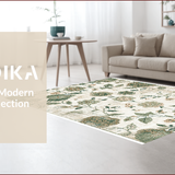 Ultra Soft Area Rug, Non Slip, Stain Resistant, Washable Area Rugs for Living Room, Bedroom, Light Green Vintage Bedroom Non-Slip Soft Rug(Ivory)