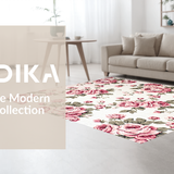 Ultra Soft Area Rug, Non Slip, Stain Resistant, Washable Area Rugs for Living Room, Bedroom, Whimsical Country Style Pattern(Ivory)