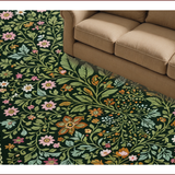 Ultra Soft Area Rug, Non Slip, Stain Resistant, Washable Area Rugs for Living Room, Bedroom, Floral Soft Dining Room Washable Area Rug(Black)