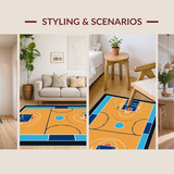 Ultra Soft Area Rug, Non Slip, Stain Resistant, Washable Area Rugs for Living Room, Bedroom, Dynamic Court-Inspired Aesthetic(Orange)