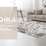 Ultra Soft Area Rug, Non Slip, Stain Resistant, Washable Area Rugs for Living Room, Bedroom, Rustic Earthy Toned Elegance(White)