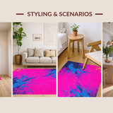 Ultra Soft Area Rug, Non Slip, Stain Resistant, Washable Area Rugs for Living Room, Bedroom, Vibrant Abstract Galaxy Aesthetic(Pink)