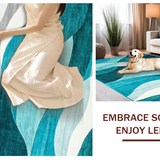 Chic Black and White Tiled Motif(Blue)