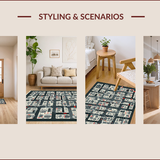 Ultra Soft Area Rug, Non Slip, Stain Resistant, Washable Area Rugs for Living Room, Bedroom, Urban Cartoon Landscape Vibes(Gray)
