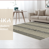 Ultra Soft Area Rug, Non Slip, Stain Resistant, Washable Area Rugs for Living Room, Bedroom, Modern Berber Striped(Beige)