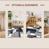 Ultra Soft Area Rug, Non Slip, Stain Resistant, Washable Area Rugs for Living Room, Bedroom, Rustic Minimalist Textured Design(Gray)