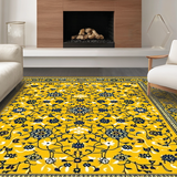 Ultra Soft Area Rug, Non Slip, Stain Resistant, Washable Area Rugs for Living Room, Bedroom, Stylish Abstract Flower Arrangement(Yellow)