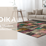 Ultra Soft Area Rug, Non Slip, Stain Resistant, Washable Area Rugs for Living Room, Bedroom, Rustic Textured Linear Composition(Brown)