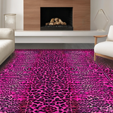 Ultra Soft Area Rug, Non Slip, Stain Resistant, Washable Area Rugs for Living Room, Bedroom, Artistic Leopard Print with Linear Elements(Pink)
