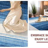 Ultra Soft Area Rug, Non Slip, Stain Resistant, Washable Area Rugs for Living Room, Bedroom, Modern Gradient Stripe Rug(Blue)