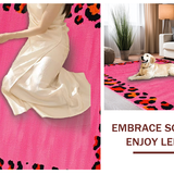 Ultra Soft Area Rug, Non Slip, Stain Resistant, Washable Area Rugs for Living Room, Bedroom, Eclectic Pink Animal Graphics(Pink)