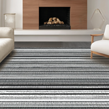 Ultra Soft Area Rug, Non Slip, Stain Resistant, Washable Area Rugs for Living Room, Bedroom, Minimalist Dual-Tone Striped Floor Covering with Absorbent Non-Slip Texture(Gray)