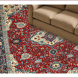 Ultra Soft Area Rug, Non Slip, Stain Resistant, Washable Area Rugs for Living Room, Bedroom, Vintage Low-Pile Laundry Room Carpet Teal(Red)