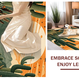 Ultra Soft Area Rug, Non Slip, Stain Resistant, Washable Area Rugs for Living Room, Bedroom, Vibrant Earthy Sun Moon Pattern(Orange)