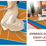 Ultra Soft Area Rug, Non Slip, Stain Resistant, Washable Area Rugs for Living Room, Bedroom, Lively Modern Sport-Themed Artwork(Brown)
