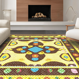 Ultra Soft Area Rug, Non Slip, Stain Resistant, Washable Area Rugs for Living Room, Bedroom, Lively Contemporary Floral Aesthetic(Brown)