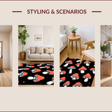 Ultra Soft Area Rug, Non Slip, Stain Resistant, Washable Area Rugs for Living Room, Bedroom, Elegant Black Memory Foam Office Floor Mat(Red)