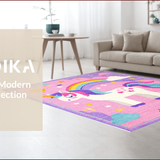 Ultra Soft Area Rug, Non Slip, Stain Resistant, Washable Area Rugs for Living Room, Bedroom, Soft Fuzzy Rainbow Rug for Girls Bedroom(Pink)
