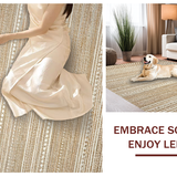 Ultra Soft Area Rug, Non Slip, Stain Resistant, Washable Area Rugs for Living Room, Bedroom, Organic Textured Rustic Charm(Beige)