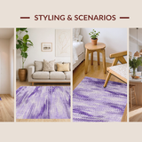 Ultra Soft Area Rug, Non Slip, Stain Resistant, Washable Area Rugs for Living Room, Bedroom, Soft Contemporary Abstract Motif(Purple)