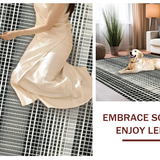 Ultra Soft Area Rug, Non Slip, Stain Resistant, Washable Area Rugs for Living Room, Bedroom, Striped Entry Pathway Rug Modern Contrast Patterned Accent Mat Decor(Black)